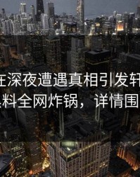 圈内人在深夜遭遇真相引发轩然大波，黑料全网炸锅，详情围观