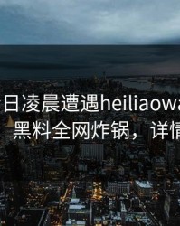 大V在今日凌晨遭遇heiliaowang刷屏不断，黑料全网炸锅，详情曝光