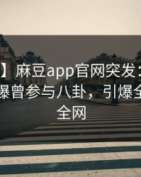 【爆料】麻豆app官网突发：明星在昨晚被曝曾参与八卦，引爆全场席卷全网