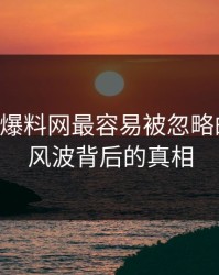 揭秘51爆料网最容易被忽略的一页：风波背后的真相