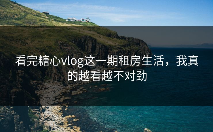 看完糖心vlog这一期租房生活，我真的越看越不对劲